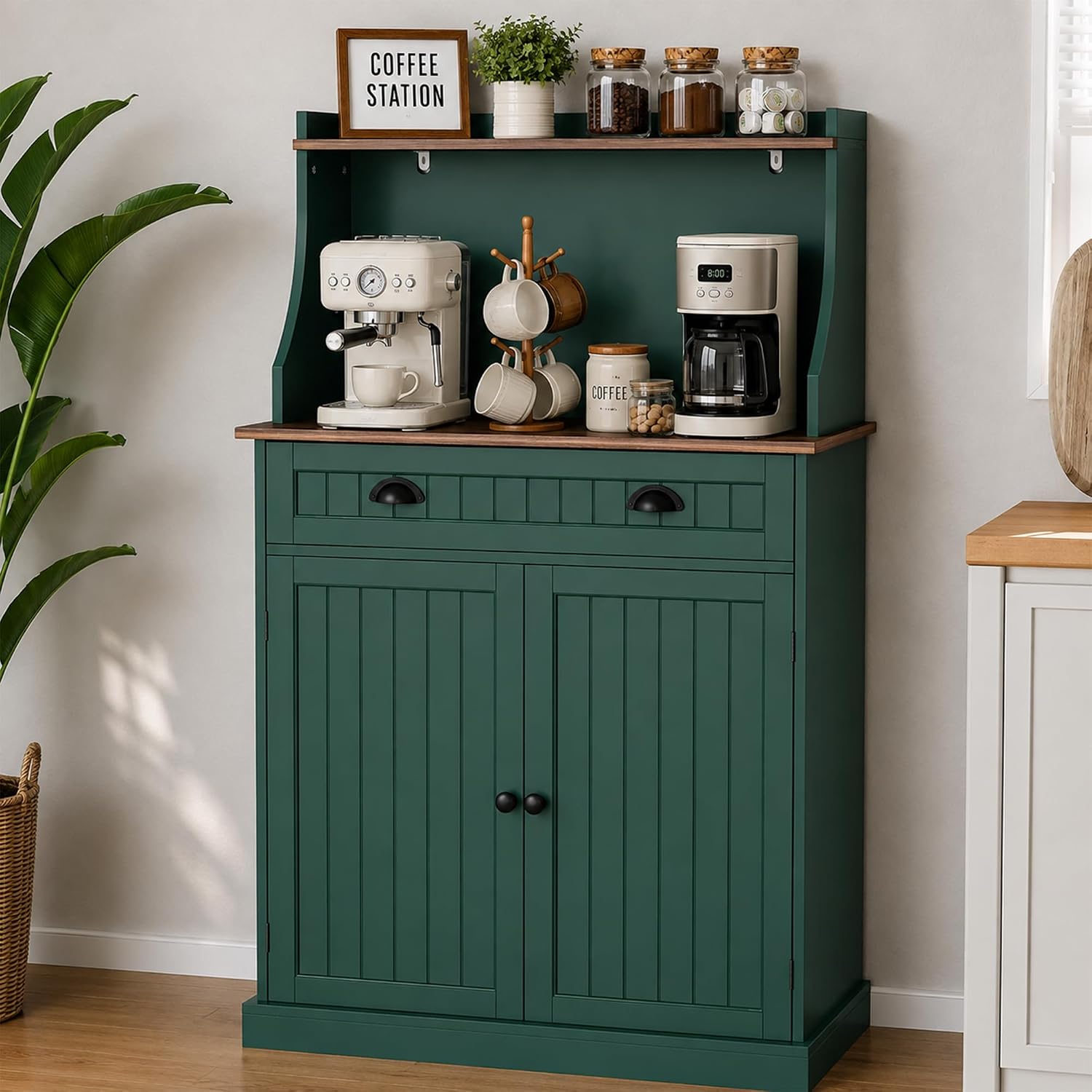 Kitchen Appliances Green - Gabinete de almacenamiento para microondas de